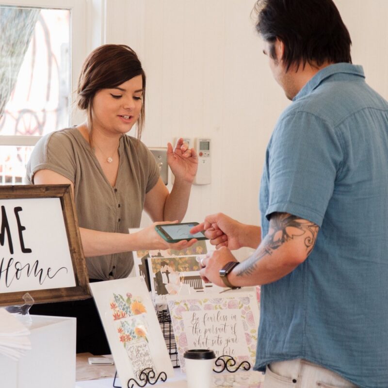 making a purchase pop shop austin