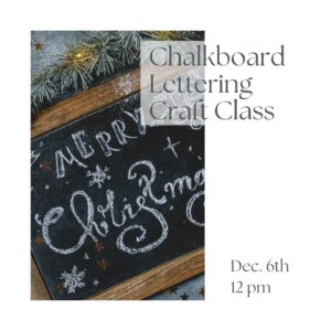 Chalkboard Lettering Craft Class