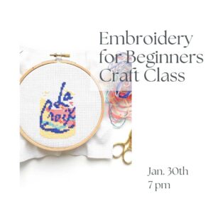 Beginners Embroidery Craft Class