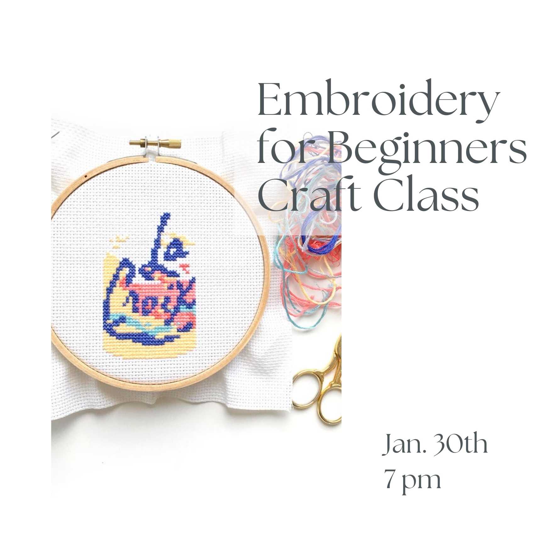 Beginners Embroidery Craft Class Beginners Embroidery Craft Class
