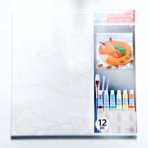 fox with present holiday paint by numbers